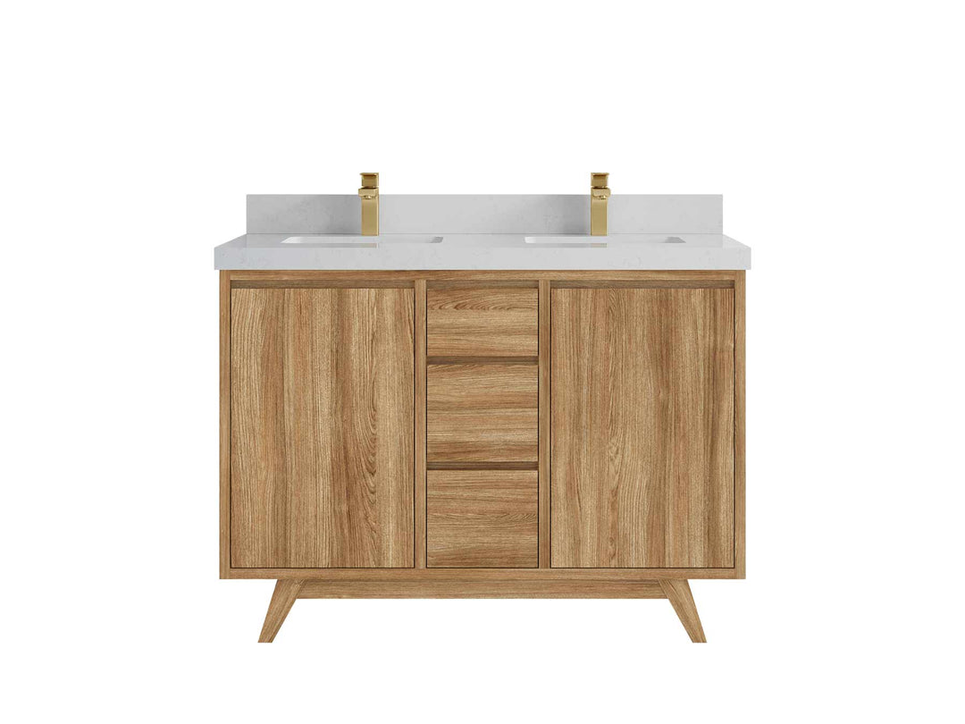 Madison Teak Wood 48 in. W x 22 in. D Double Sink Bathroom Vanity - Willow Bath and Vanity