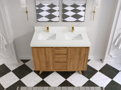 Madison Teak Wood 48 in. W x 22 in. D Double Sink Bathroom Vanity - photo 13
