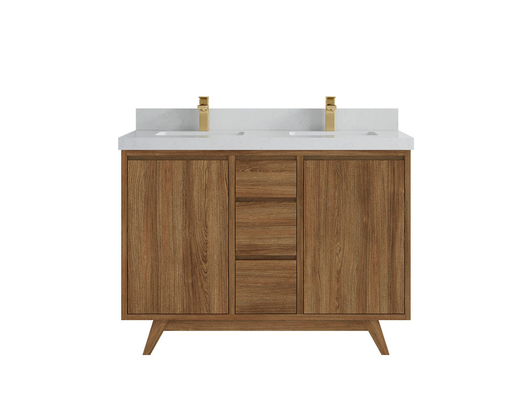 Madison Teak Wood 48 in. W x 22 in. D Double Sink Bathroom Vanity - Willow Bath and Vanity