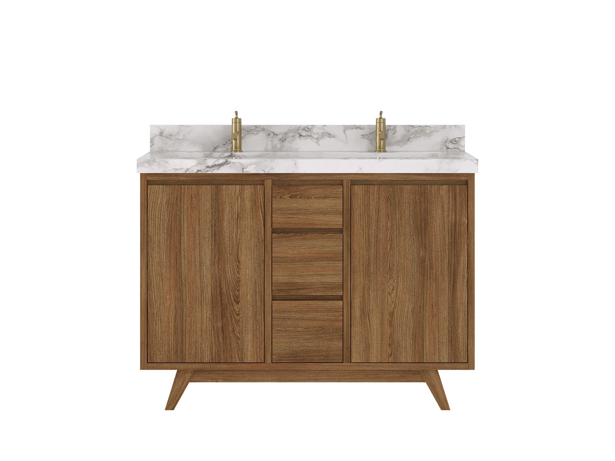 Madison Teak Wood 48 in. W x 22 in. D Double Sink Bathroom Vanity - Willow Bath and Vanity