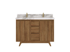 Madison Teak Wood 48 in. W x 22 in. D Double Sink Bathroom Vanity - photo 1