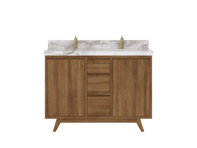 Madison Teak Wood 48 in. W x 22 in. D Double Sink Bathroom Vanity - Willow Bath and Vanity