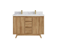 Madison Teak Wood 48 in. W x 22 in. D Double Sink Bathroom Vanity - photo 10