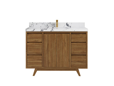 Madison Teak Wood 48 in. W x 22 in. D Single Sink Bathroom Vanity - Willow Bath and Vanity