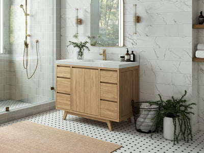 Madison Teak Wood 48 in. W x 22 in. D Single Sink Bathroom Vanity - Willow Bath and Vanity