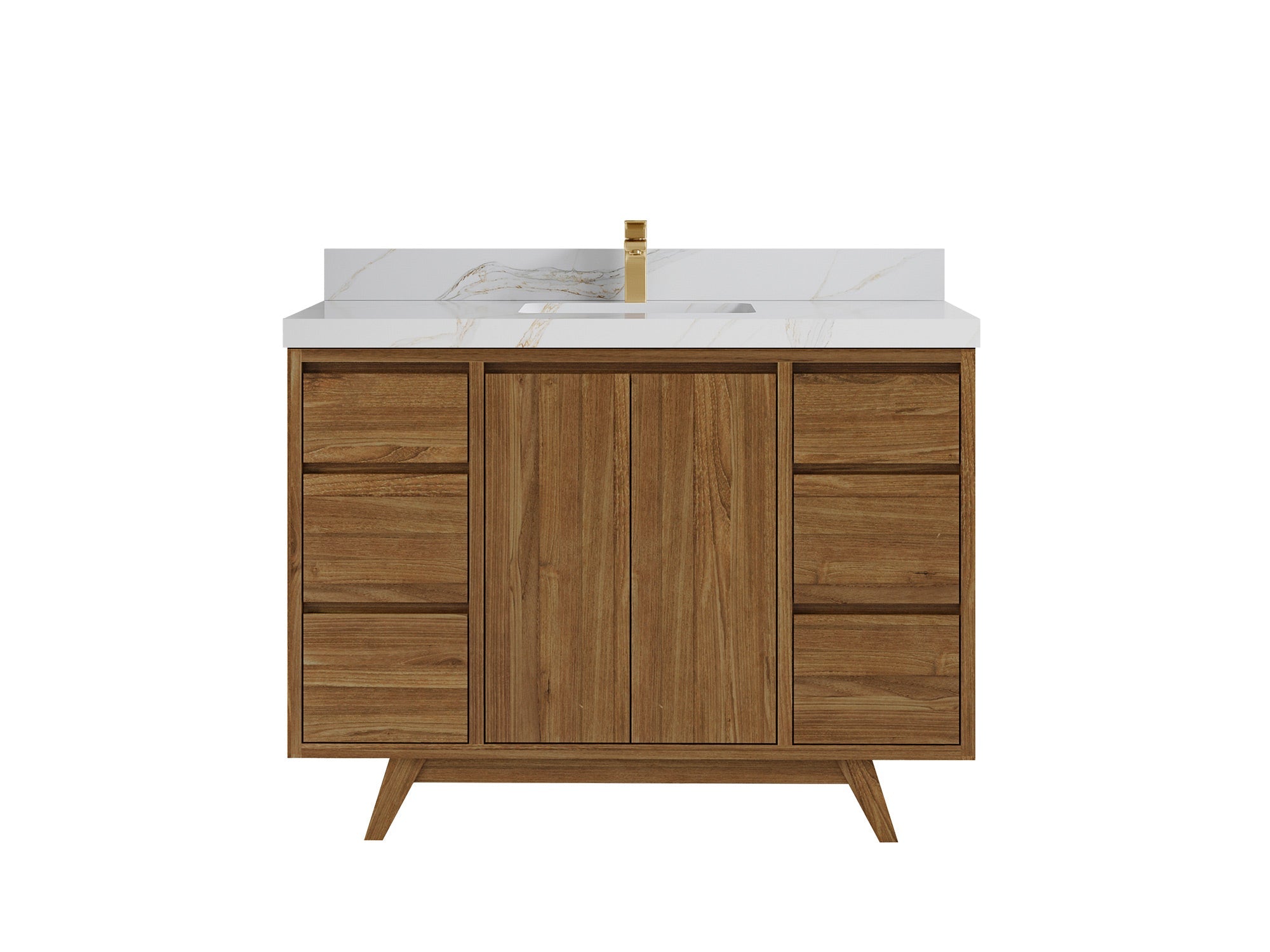 Madison Teak Wood 48 in. W x 22 in. D Single Sink Bathroom Vanity - Willow Bath and Vanity