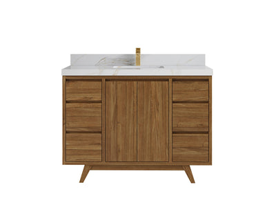 Madison Teak Wood 48 in. W x 22 in. D Single Sink Bathroom Vanity - Willow Bath and Vanity
