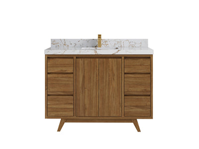 Madison Teak Wood 48 in. W x 22 in. D Single Sink Bathroom Vanity - Willow Bath and Vanity