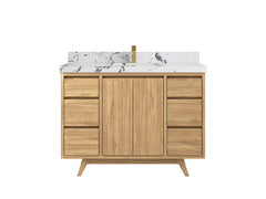 Madison Teak Wood 48 in. W x 22 in. D Single Sink Bathroom Vanity - photo 25