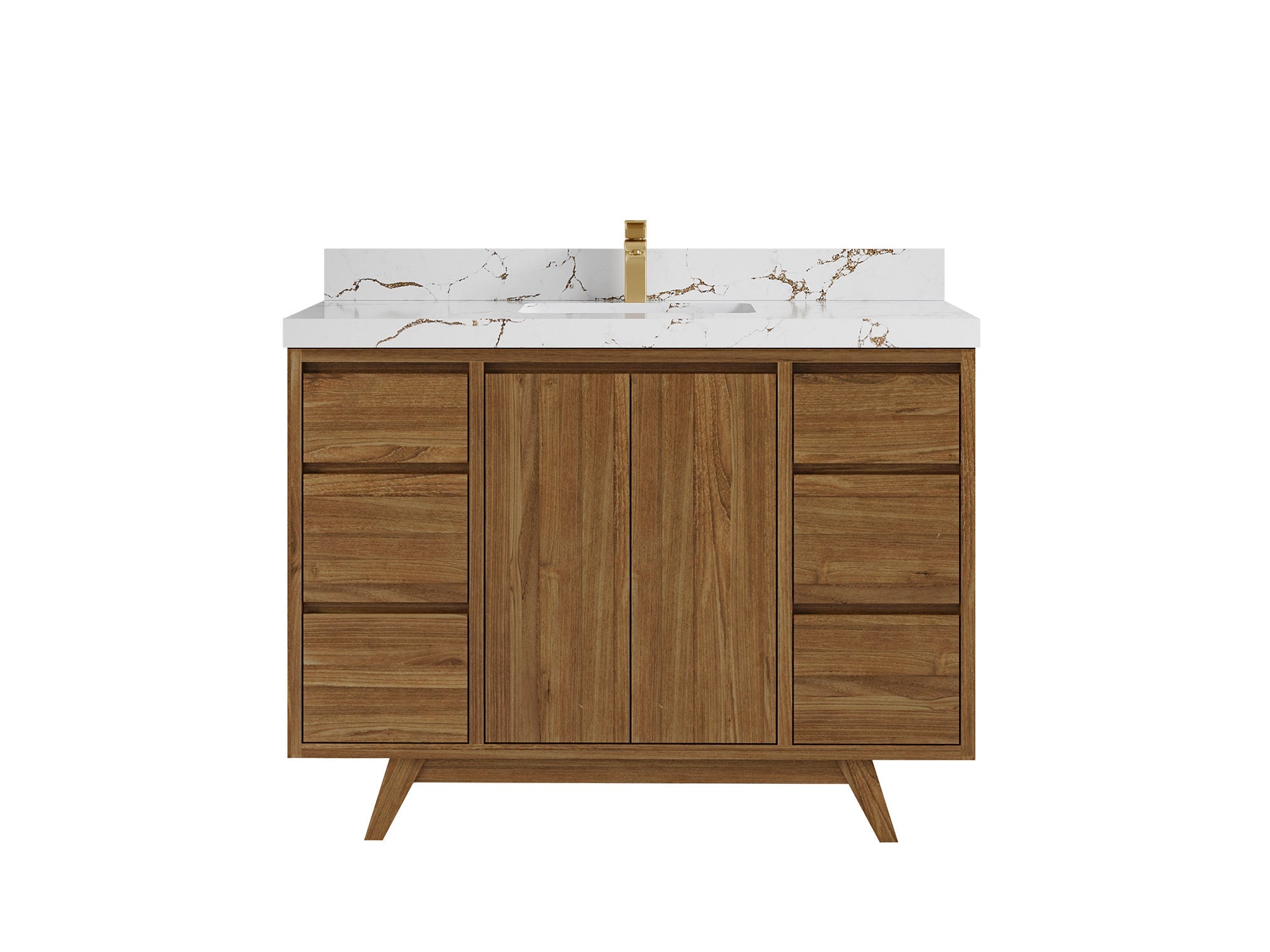 Madison Teak Wood 48 in. W x 22 in. D Single Sink Bathroom Vanity - Willow Bath and Vanity