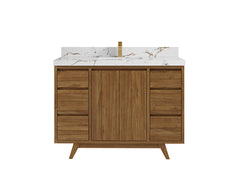 Madison Teak Wood 48 in. W x 22 in. D Single Sink Bathroom Vanity - photo 24