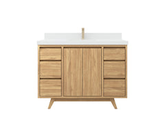 Madison Teak Wood 48 in. W x 22 in. D Single Sink Bathroom Vanity - photo 1