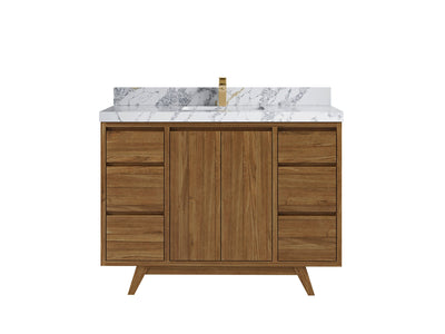 Madison Teak Wood 48 in. W x 22 in. D Single Sink Bathroom Vanity - Willow Bath and Vanity