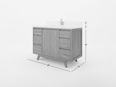 Madison Teak Wood 48 in. W x 22 in. D Single Sink Bathroom Vanity - photo 5
