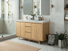 Madison Teak Wood 60 in. W x 22 in. D Double Sink Bathroom Vanity - photo 2