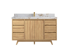Madison Teak Wood 60 in. W x 22 in. D Single Sink Bathroom Vanity - photo 20