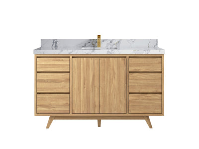 Madison Teak Wood 60 in. W x 22 in. D Single Sink Bathroom Vanity - Willow Bath and Vanity