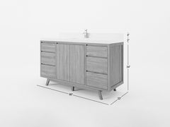 Madison Teak Wood 60 in. W x 22 in. D Single Sink Bathroom Vanity - photo 5