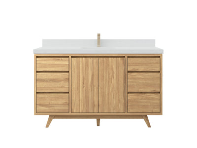 Madison Teak Wood 60 in. W x 22 in. D Single Sink Bathroom Vanity - Willow Bath and Vanity