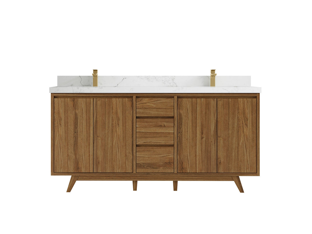 Madison Teak Wood 72 in. W x 22 in. D Double Sink Bathroom Vanity - Willow Bath and Vanity