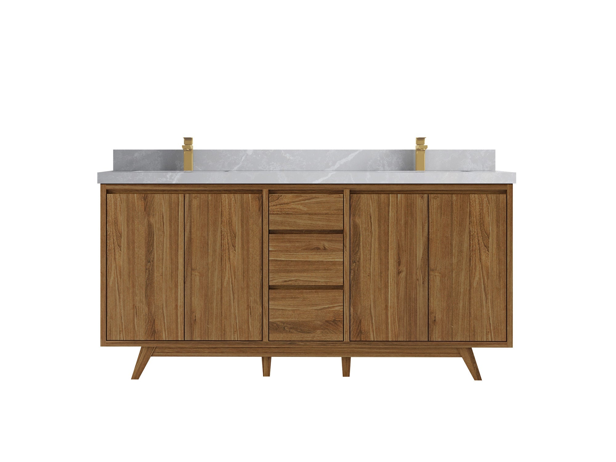Madison Teak Wood 72 in. W x 22 in. D Double Sink Bathroom Vanity - Willow Bath and Vanity