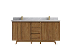 Madison Teak Wood 72 in. W x 22 in. D Double Sink Bathroom Vanity - photo 19