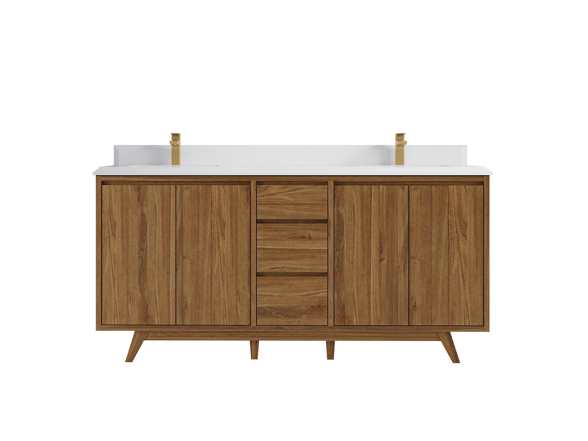 Madison Teak Wood 72 in. W x 22 in. D Double Sink Bathroom Vanity - Willow Bath and Vanity