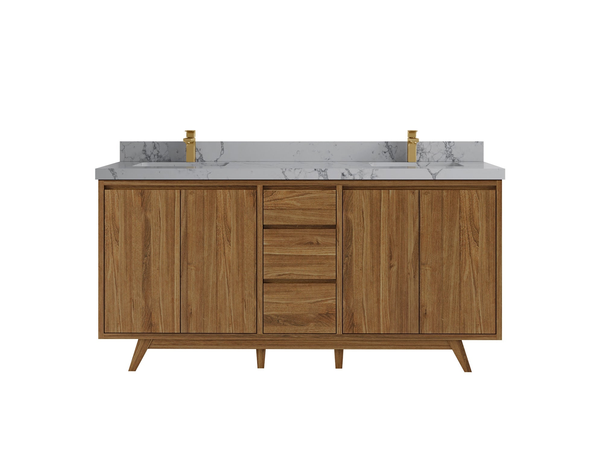 Madison Teak Wood 72 in. W x 22 in. D Double Sink Bathroom Vanity - Willow Bath and Vanity