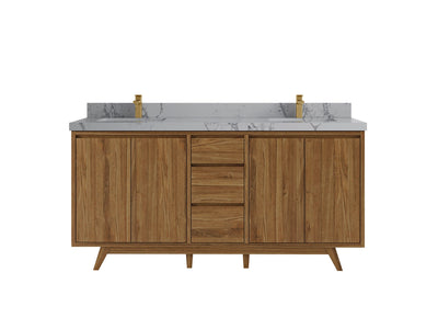 Madison Teak Wood 72 in. W x 22 in. D Double Sink Bathroom Vanity - Willow Bath and Vanity