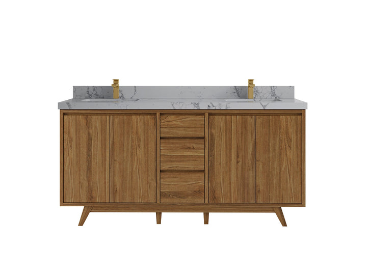 Madison Teak Wood 72 in. W x 22 in. D Double Sink Bathroom Vanity - photo 24