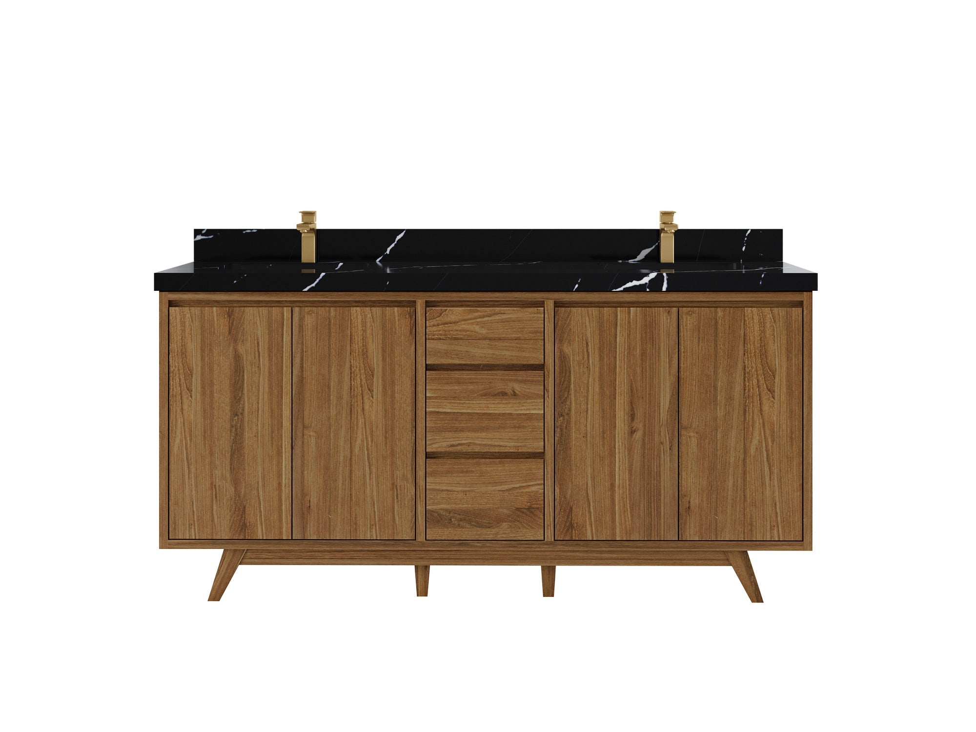 Madison Teak Wood 72 in. W x 22 in. D Double Sink Bathroom Vanity - Willow Bath and Vanity