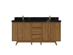 Madison Teak Wood 72 in. W x 22 in. D Double Sink Bathroom Vanity - photo 9
