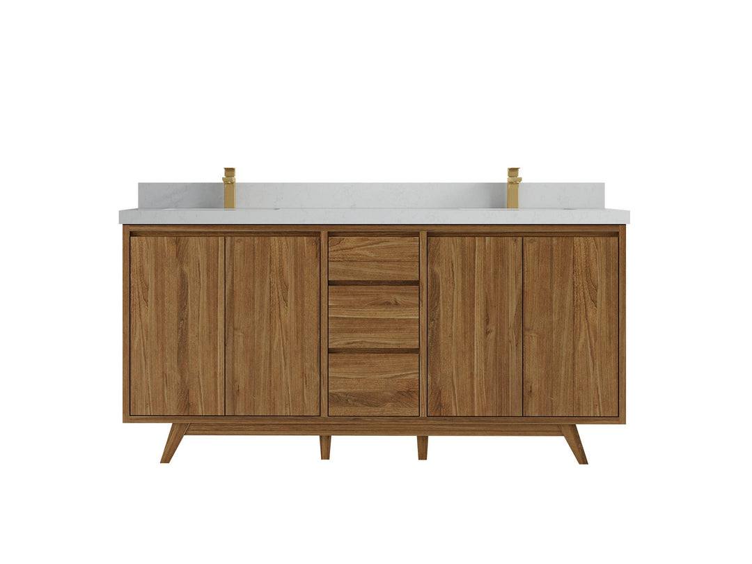 Madison Teak Wood 72 in. W x 22 in. D Double Sink Bathroom Vanity - Willow Bath and Vanity