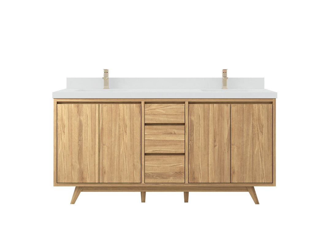 Madison Teak Wood 72 in. W x 22 in. D Double Sink Bathroom Vanity - Willow Bath and Vanity