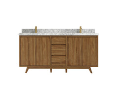 Madison Teak Wood 72 in. W x 22 in. D Double Sink Bathroom Vanity - photo 7