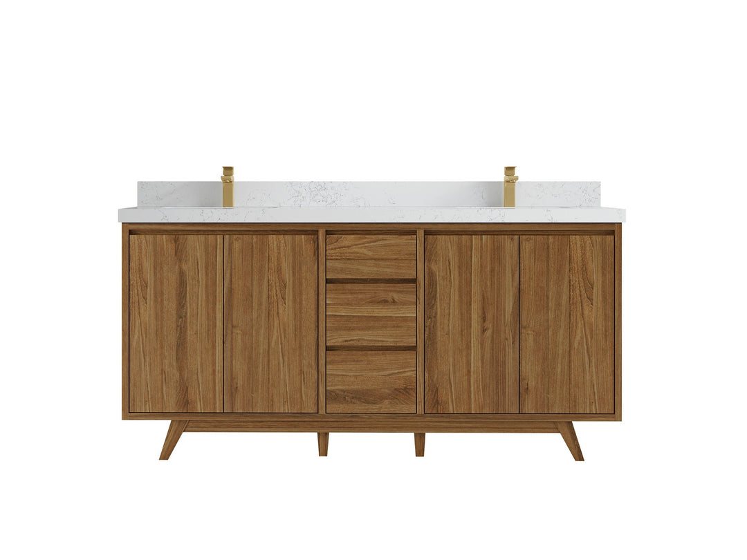 Madison Teak Wood 72 in. W x 22 in. D Double Sink Bathroom Vanity - Willow Bath and Vanity