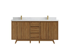 Madison Teak Wood 72 in. W x 22 in. D Double Sink Bathroom Vanity - photo 18