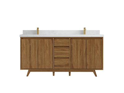 Madison Teak Wood 72 in. W x 22 in. D Double Sink Bathroom Vanity - Willow Bath and Vanity