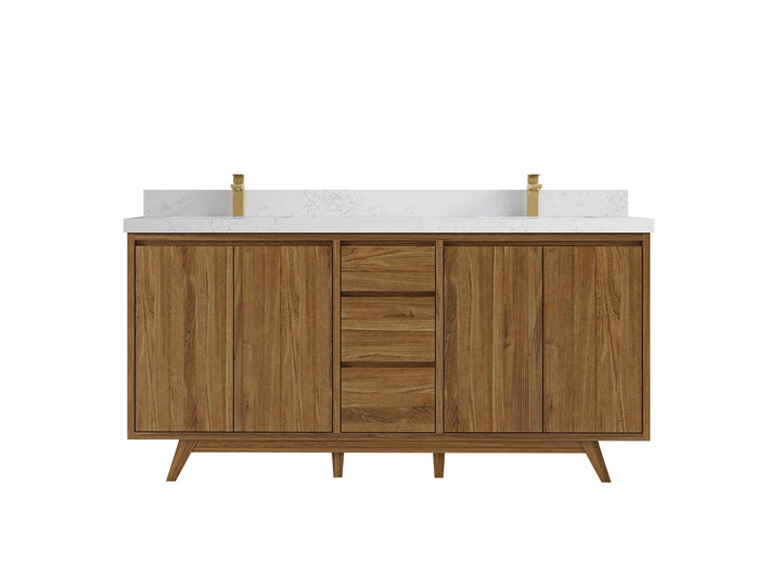 Madison Teak Wood 72 in. W x 22 in. D Double Sink Bathroom Vanity - photo 18