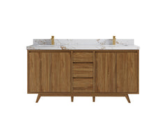 Madison Teak Wood 72 in. W x 22 in. D Double Sink Bathroom Vanity - photo 22