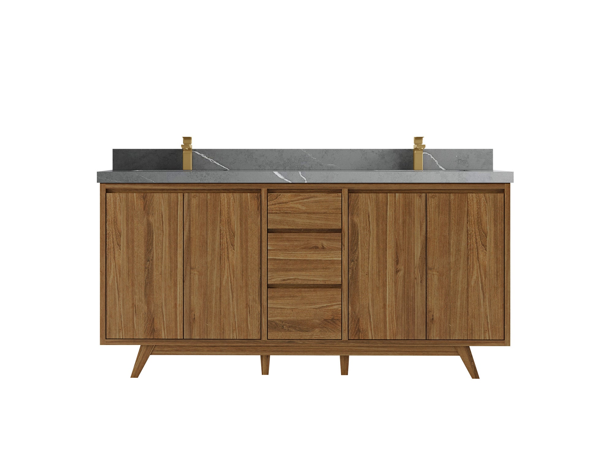 Madison Teak Wood 72 in. W x 22 in. D Double Sink Bathroom Vanity - Willow Bath and Vanity