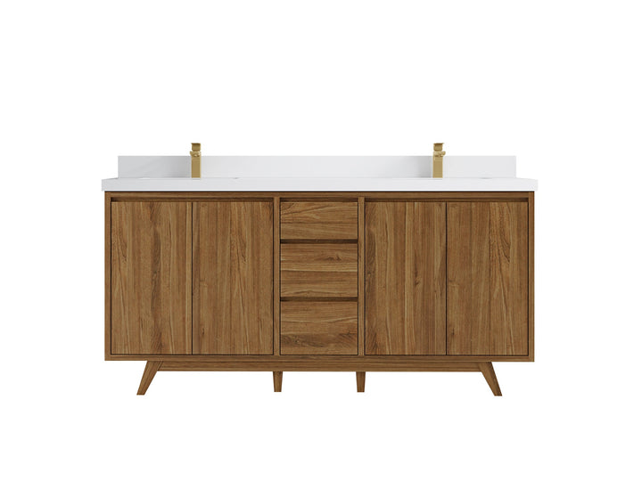 Madison Teak Wood 72 in. W x 22 in. D Double Sink Bathroom Vanity - photo 25