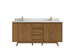 Madison Teak Wood 72 in. W x 22 in. D Double Sink Bathroom Vanity - photo 15