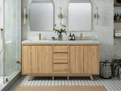 Madison Teak Wood 72 in. W x 22 in. D Double Sink Bathroom Vanity - photo 5