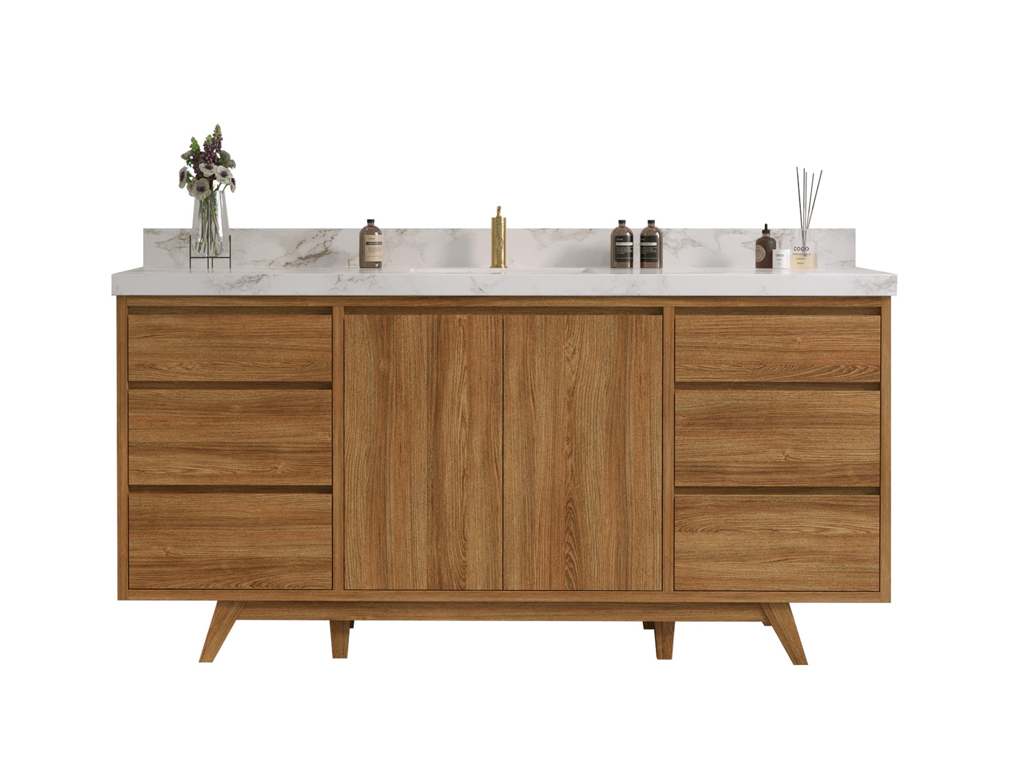 Madison Teak Wood 72 in. W x 22 in. D Single Sink Bathroom Vanity - Willow Bath and Vanity