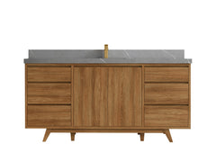 Madison Teak Wood 72 in. W x 22 in. D Single Sink Bathroom Vanity - photo 34