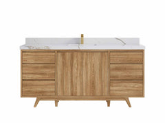 Madison Teak Wood 72 in. W x 22 in. D Single Sink Bathroom Vanity - photo 14