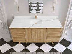 Madison Teak Wood 72 in. W x 22 in. D Single Sink Bathroom Vanity - photo 23