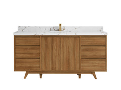 Madison Teak Wood 72 in. W x 22 in. D Single Sink Bathroom Vanity - photo 36