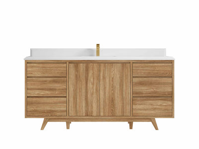 Madison Teak Wood 72 in. W x 22 in. D Single Sink Bathroom Vanity - Willow Bath and Vanity